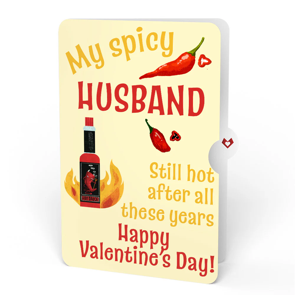 You’re So Hot - Hot Sauce Valentine Pop-Up Card and Sentiment Set for Husband - Image 4