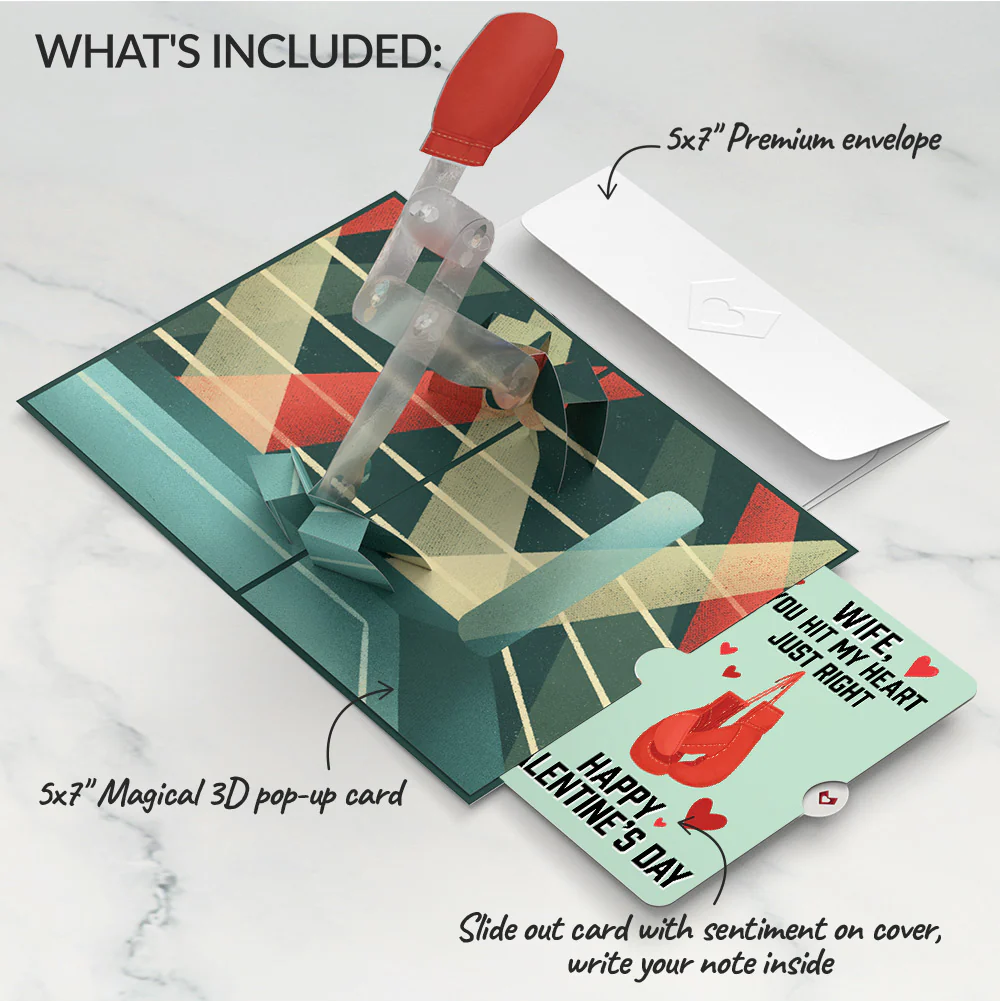 You're a Knock Out Valentine Pop-Up Card and Sentiment Set for Wife - Image 2