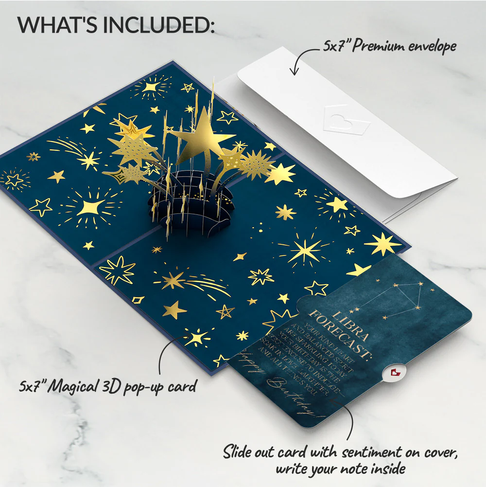You're a Star Birthday Pop-Up Card and Libra Zodiac Sentiment Set - Image 2